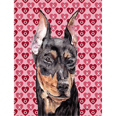 Carolines Treasures German Pinscher Hearts And Love Flag Canvas House Size SC9716CHF